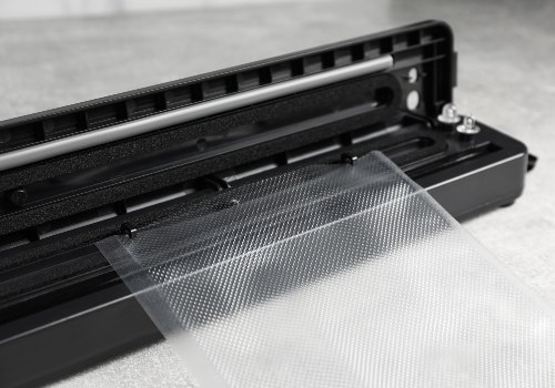 An open countertop vacuum sealer with textured bag material