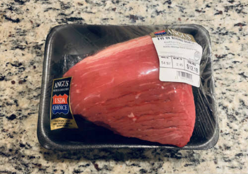 Packaged eye of round beef