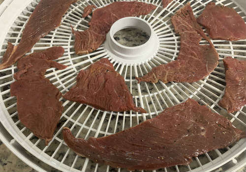  Beef placed in my dehydrator  