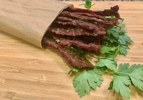 Cooked Thai spiced beef jerky