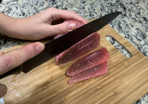 Slicing beef