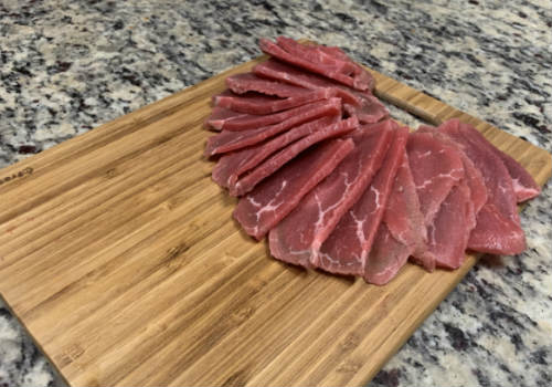 Sliced beef for Alton brown beef jerky