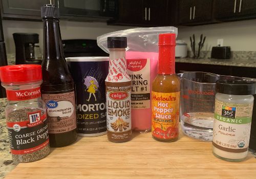 Ingredients for super hot beef jerky 