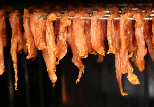 Jerky in the process of drying