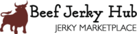 Beef Jerky Hub logo with title and subtitle