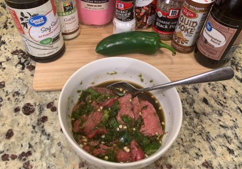 Mixing marinade and meat for South Texas Jalapeno jerky