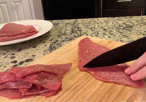 Slicing the beef