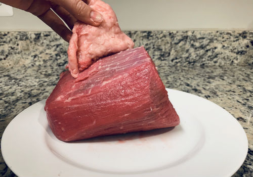 Slicing the meat for beef jerky
