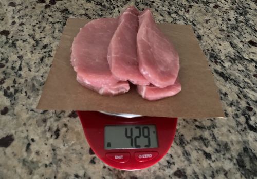 Weighing our pork in grams